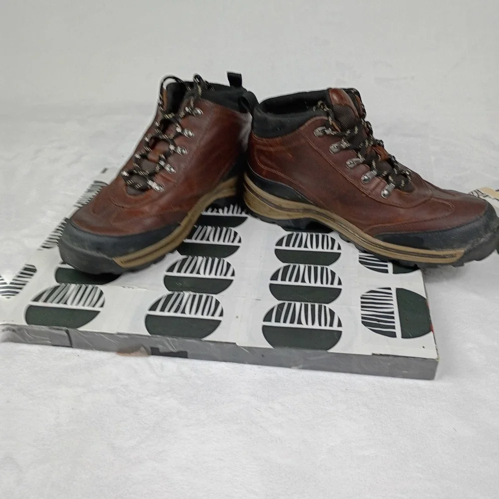 Timberland Kids Brown Leather Hiking‎ Boots Mid Top Lace Up 22913 Size 4.5Y